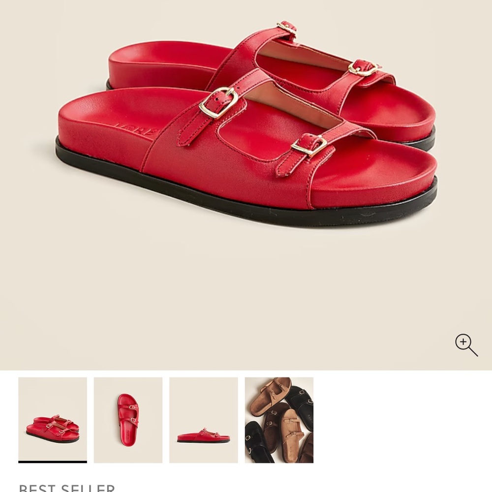JCREW Colbie buckle sandals in leather (red)